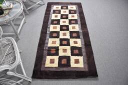 Turkish Rug, 2.9x6.5 Ft Accent Rugs, Brown Kitchen Anatolian Vintage Rugs For Entry, Handmade Nursery - thumbnail 1
