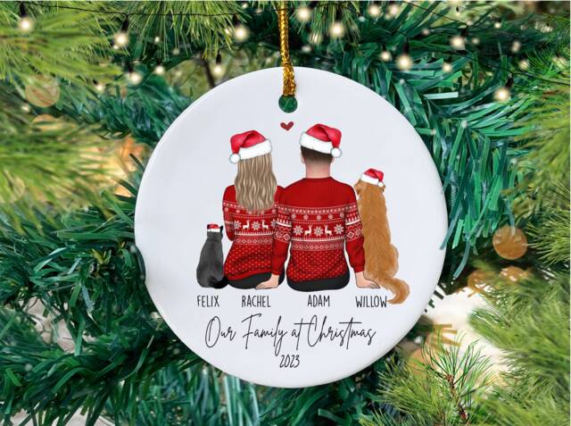 Personalised Family Christmas Tree Bauble - image 1
