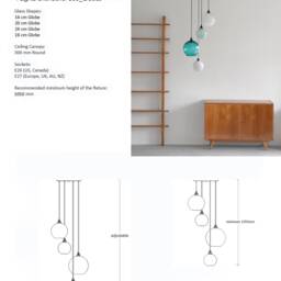 Bohemian Hand Blown Glass Chandelier Colored Pendant Lights For Long Staircase & Entryway Foyer - thumbnail 3