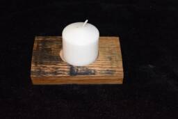 Whiskey Barrel Stave Single Candle Holder - thumbnail 1