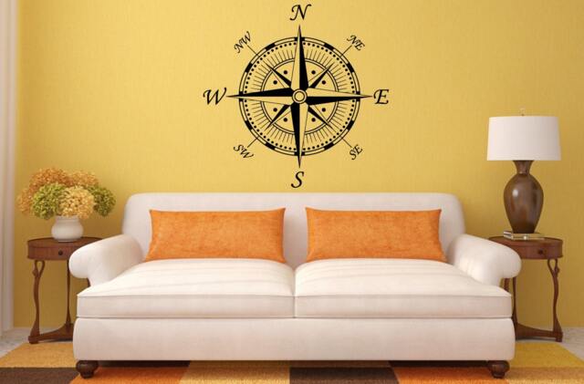 Compass Navigation Design Interior Wall Graphic Decal Sticker Vinyl Mural Leaving Bedroom Room Home Decor Free Shipping L194 - image 1