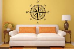 Compass Navigation Design Interior Wall Graphic Decal Sticker Vinyl Mural Leaving Bedroom Room Home Decor Free Shipping L194 - thumbnail 1