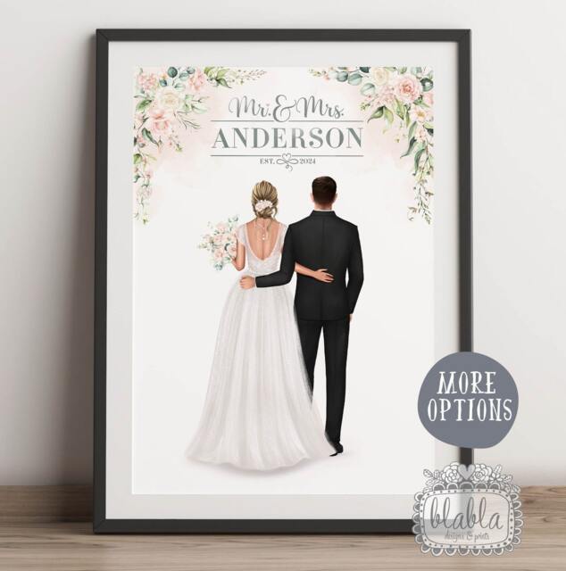 Wedding Gift, Print, Bride Bridesmaids & Groom, Anniversary Gift For Him, Her - image 1
