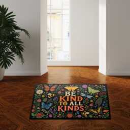 Kindness Doormat, Insect Floral Welcome Mat, Nature Entry Rug, Classroom Door Decor - thumbnail 3