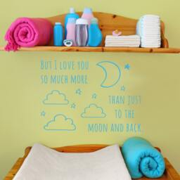 Moon & Back Wall Decal - Nursery Kids Room Vinyl Art - thumbnail 3