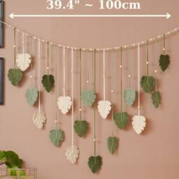 Monstera Leaves Bunting Garland Wall Hanging, Safari Jungle Theme, Plant Lover Gift, Geometric Art, Mothers Day Gift L09 - thumbnail 2