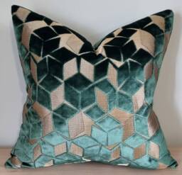 Designers Guild Fitzrovia Azure & Omega Velvet Cushion Cover 45x45 cm - thumbnail 1