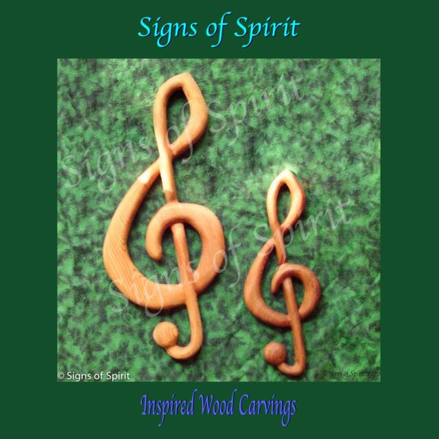 Treble Clef-Wood Carved Musical Notation Wall Hanging Clef Note Art Multiple Sizes Gift For Music Teacher Musician Lover - image 1