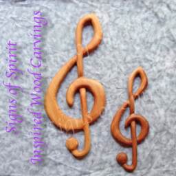 Treble Clef-Wood Carved Musical Notation Wall Hanging Clef Note Art Multiple Sizes Gift For Music Teacher Musician Lover - thumbnail 3