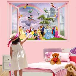 Princess Prince Fairies Castle Wall Art Sticker Decal Mural Poster Girls Room Decor 1052 - thumbnail 2