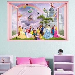 Princess Prince Fairies Castle Wall Art Sticker Decal Mural Poster Girls Room Decor 1052 - thumbnail 1