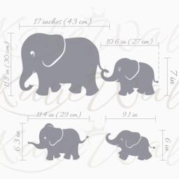 Elephant Family Wall Decal Cute Nursery Sticker Kids Room Art Tattoo Kw024 - thumbnail 2
