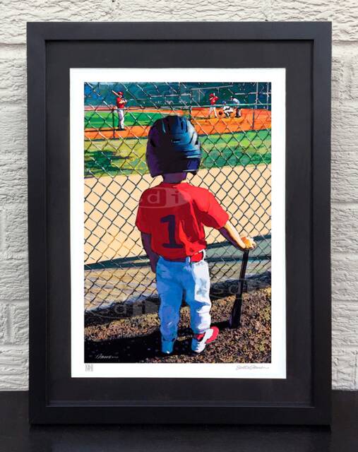 Tball Little League Baseball Boy's Room Gift Sports Art Poster Print Painting - image 1