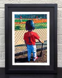 Tball Little League Baseball Boy's Room Gift Sports Art Poster Print Painting - thumbnail 1