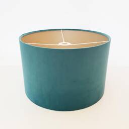 Teal Lampshade in Velvet With Champagne Lining Large Plain Ceiling Lightshade - thumbnail 2