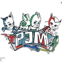 Pj Masks Doodles Wall Sticker, Decal, Pj Themed Bedroom, Masks Room - thumbnail 2