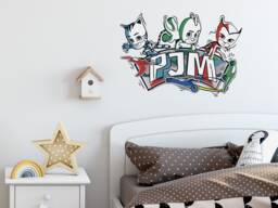 Pj Masks Doodles Wall Sticker, Decal, Pj Themed Bedroom, Masks Room