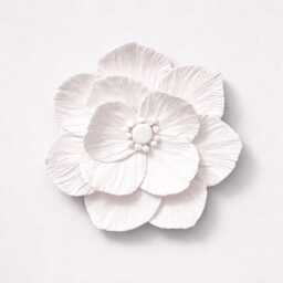 Anemone Flower Wall Sculpture - White Floral Art Home Styling Decor - thumbnail 1