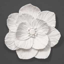 Anemone Flower Wall Sculpture - White Floral Art Home Styling Decor - thumbnail 2
