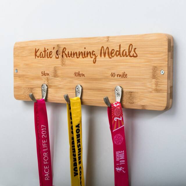 Personalised Running Medal Holder - Hook Hooks Gift For Runners Gifts Hanger Lc336 - image 1