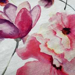 Pink Magnolias Chenille Pillow Cover - Double Sided Floral Throw Cushion - thumbnail 2
