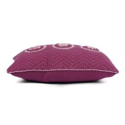 Plum/Maroon Dominoterie Embroidered Cotton Pillow Cover, Sizes Available - thumbnail 3