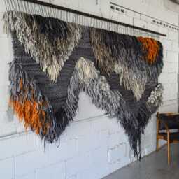 Large Macram?? Wall Hanging - 10-Foot Wool Tapestry Custom Ombre Fiber Art For Statement Walls - thumbnail 2