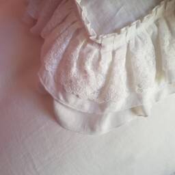 Linen Queen Duvet Cover Set Ruffled Lace, Italian Fabric - thumbnail 2