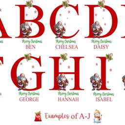 Personalised Christmas Santa Sack - Custom Initial & Name Gift Bag Large Cotton Xmas Present Holiday Stocking Alternative - thumbnail 2