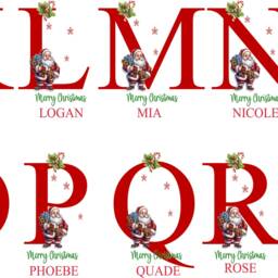 Personalised Christmas Santa Sack - Custom Initial & Name Gift Bag Large Cotton Xmas Present Holiday Stocking Alternative - thumbnail 3
