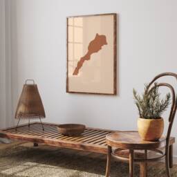 Morocco Map Boho Wall Art Print Mid Century Travel Poster - thumbnail 3