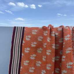 Cotton Kantha Reversible Quilt Block Print Patchwork Handmade Boho Bedspread - thumbnail 2