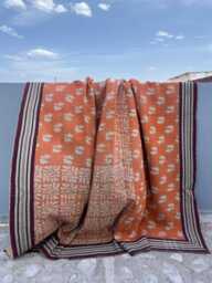 Cotton Kantha Reversible Quilt Block Print Patchwork Handmade Boho Bedspread - thumbnail 1