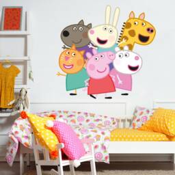 Peppa Pig Wall Sticker - & Friends Group Decal Kids Art