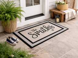 Personalized Doormat - Custom Outdoor Rug Housewarming Gift Closing Realtor New Home Washable