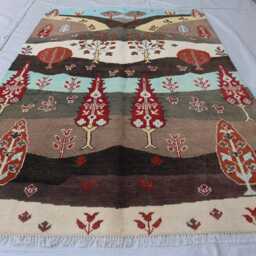 4'0x5'11 Kazak Trees Of Rug, Afghan Brand New Luxury Rug, Medallion Geometric Area Rug For Living Room - thumbnail 2
