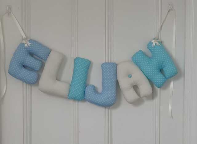 Personalized Baby Gift. Boys Nursery Wall Hanging. Nursery Name Banner. Boy Baby Shower. Customised Garland - image 1
