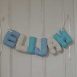 Personalized Baby Gift. Boys Nursery Wall Hanging. Nursery Name Banner. Boy Baby Shower. Customised Garland - thumbnail 3