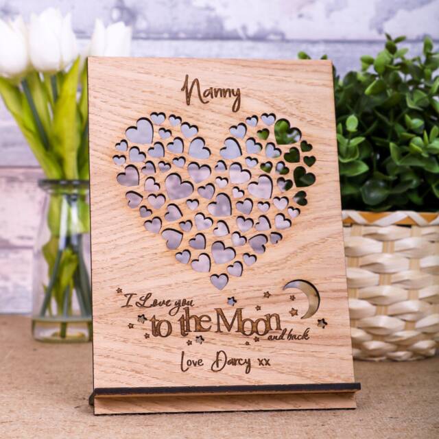 Nanny I Love You To The Moon & Back Gift - Gift Plaque Personalised Gifts - image 1