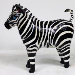 Paper Mache Clay Zebra Sculpture - Zara - thumbnail 3