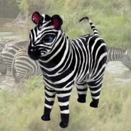 Paper Mache Clay Zebra Sculpture - Zara - thumbnail 2