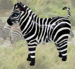 Paper Mache Clay Zebra Sculpture - Zara - thumbnail 1