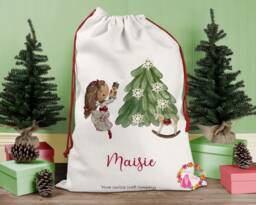 Christmas Sack, Santa Xmas Decoration, Personalised Gift, Bag, Custom - thumbnail 1