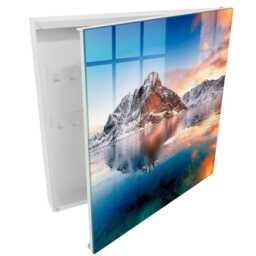 Mountain Harmony Wall Mounted Key Cabinet, Blue Box For Home, Photographic Landscapes, Nature Lovers - thumbnail 2