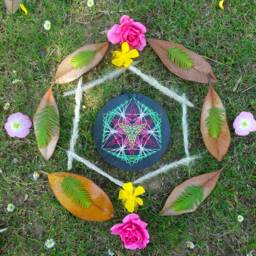 Uv Psychedelic Tiny Lotus Mandala String Art, 15cm/6 Inches, Handmade Wall Art, 3D, Black Light, Home Decor, Wall Hanging, Yoga, Thread&nails - thumbnail 3