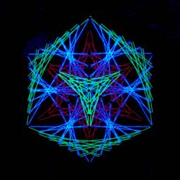 Uv Psychedelic Tiny Lotus Mandala String Art, 15cm/6 Inches, Handmade Wall Art, 3D, Black Light, Home Decor, Wall Hanging, Yoga, Thread&nails - thumbnail 1