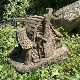 stone Garden Large Wooden House Unique Gift Concrete Ornament - thumbnail 4
