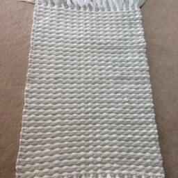 "Rag Rug/Chindi, Shades Of Moss Green, Rug/ Boho Chic Hippie Rugs Cotton Ready To Ship , 27""x45" - thumbnail 2