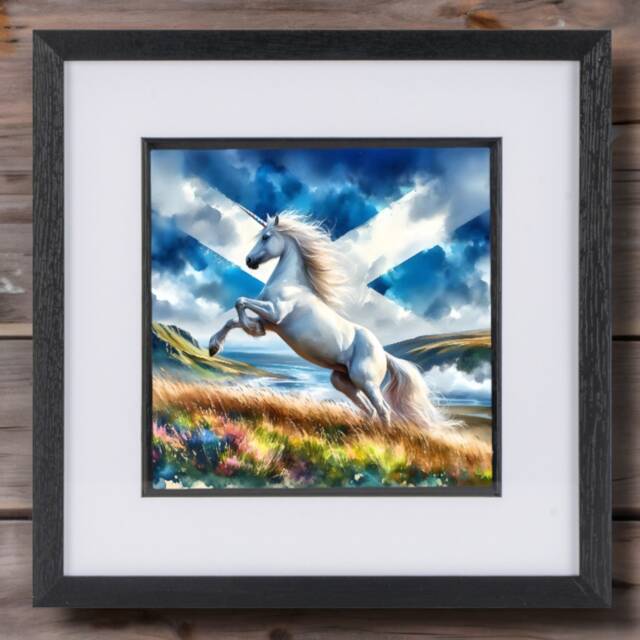 Unicorn Wall Art Print, Scottish Room Decor - Majestic Highlands - image 1