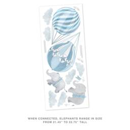 Up, Up & Away Hot Air Balloon Elephants - Blue Peel-And-stick Wall Decals Mej - thumbnail 2